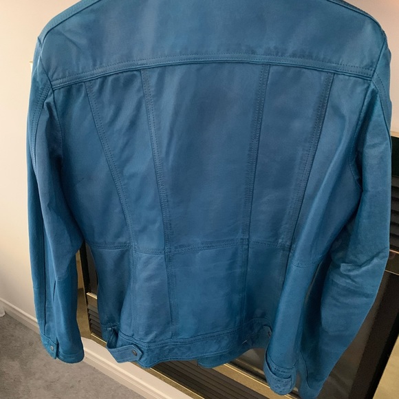 Danier Blue Leather Jacket, size Large - Picture 4 of 4